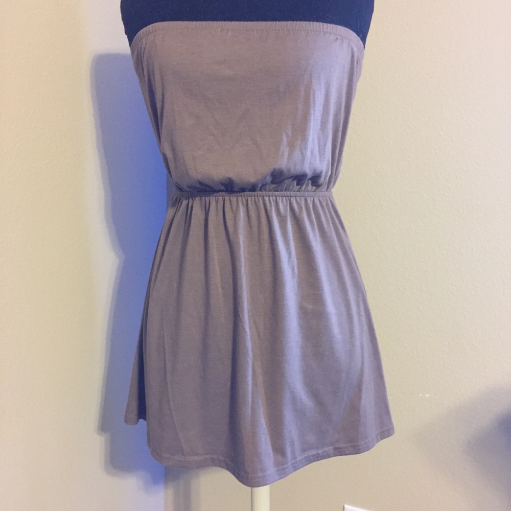 ❤️ Derek Heart Strapless Brown Dress